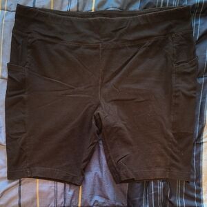 Terra & Sky, 2X Women's Black Bike Shorts